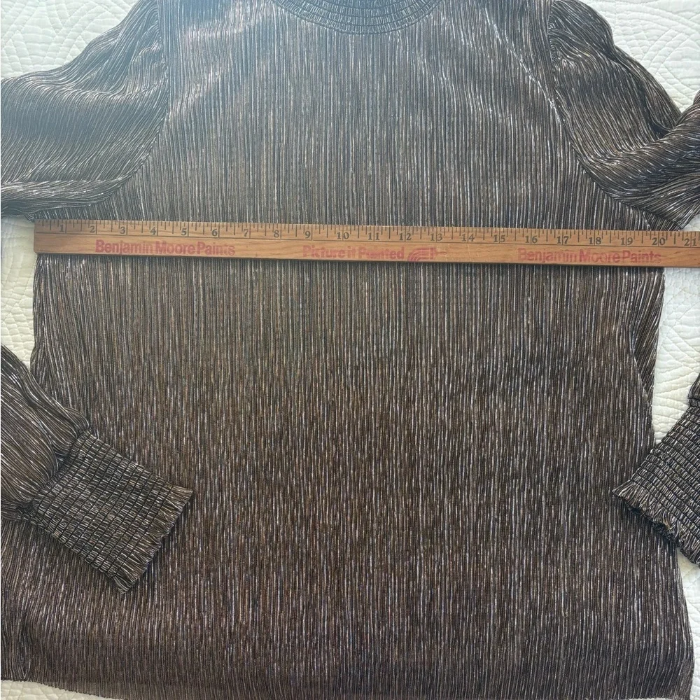 Boden Metallic Bronze High-Neck Blouse US 10